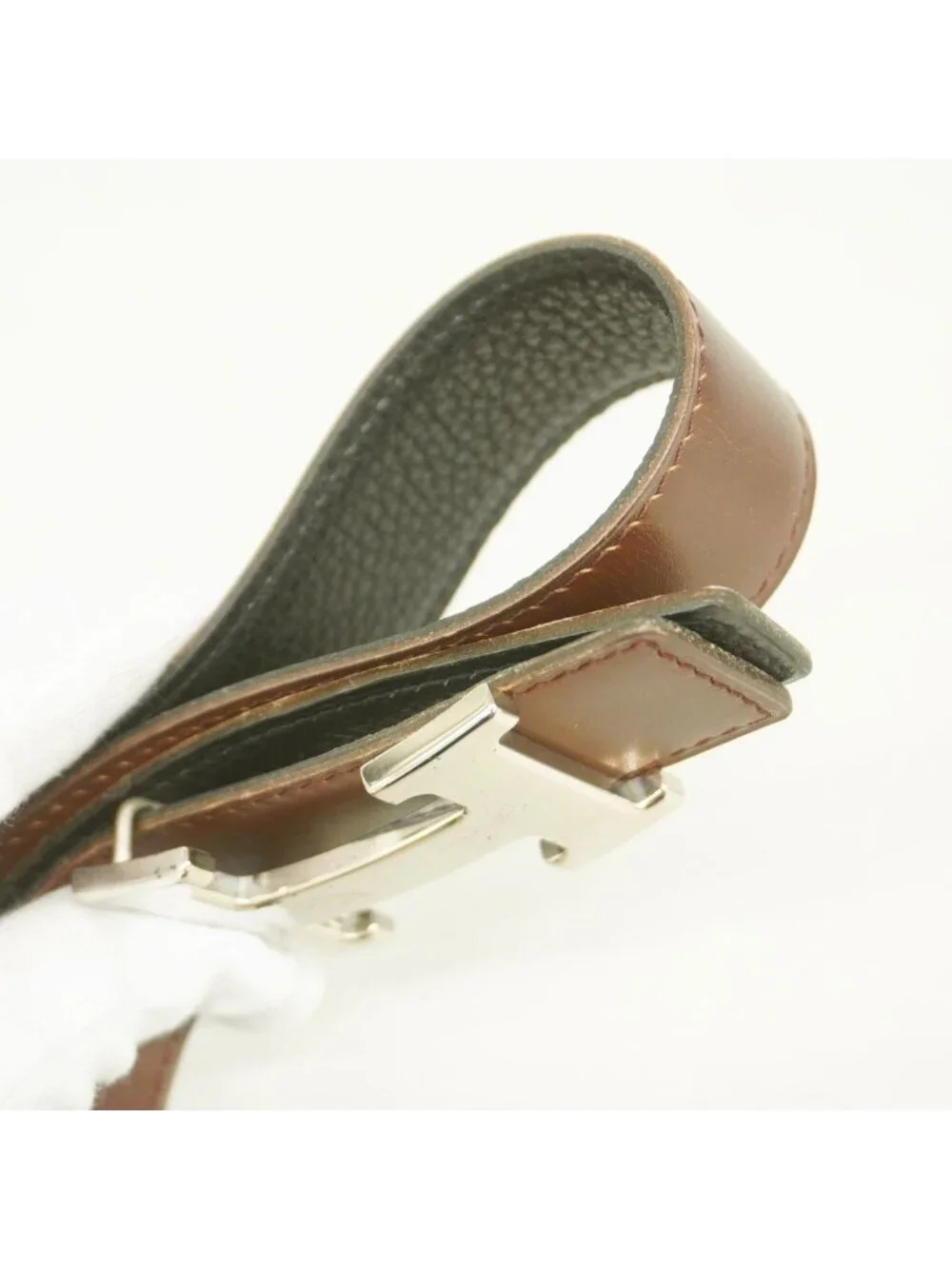 Hermes Belt Constance Togo Box Calf Black Brulee Silver